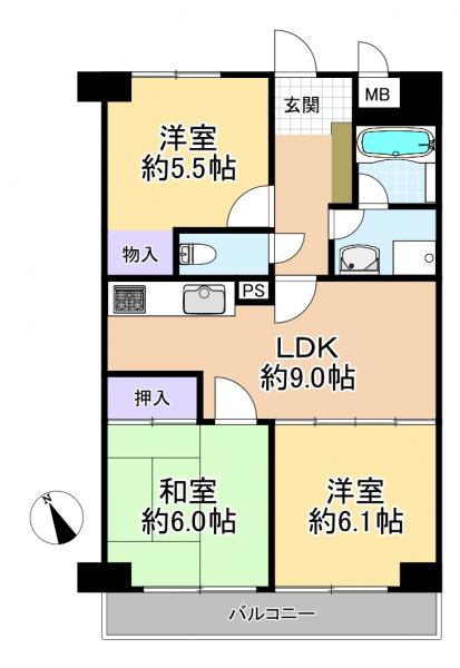 中古マンション 東京都練馬区大泉学園町8丁目アルビオンシティ大泉学園 西武池袋線大泉学園駅 2490万円