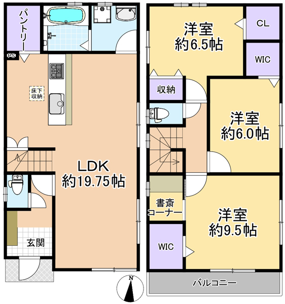 新築戸建 東京都練馬区石神井台8丁目 西武新宿線武蔵関駅 5180万円