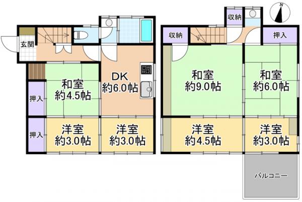 中古戸建 東京都練馬区大泉学園町6丁目 西武池袋線大泉学園駅 980万円