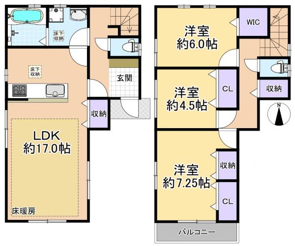 新築戸建 東京都練馬区東大泉6丁目 西武池袋線大泉学園駅 6180万円