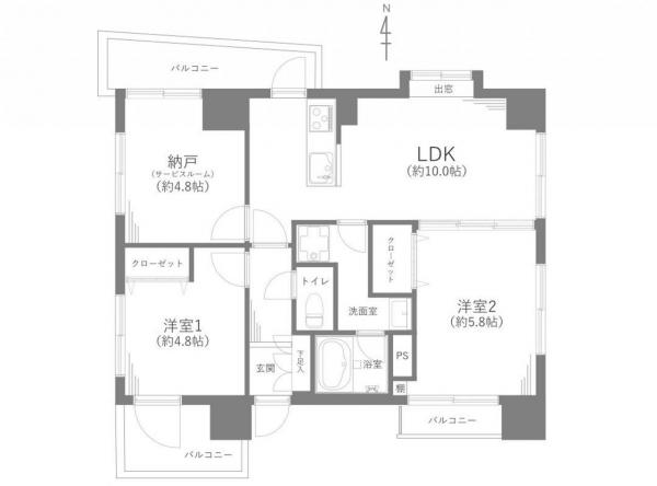 中古マンション 所沢市西所沢１丁目 西武池袋線西所沢駅 2,499万円