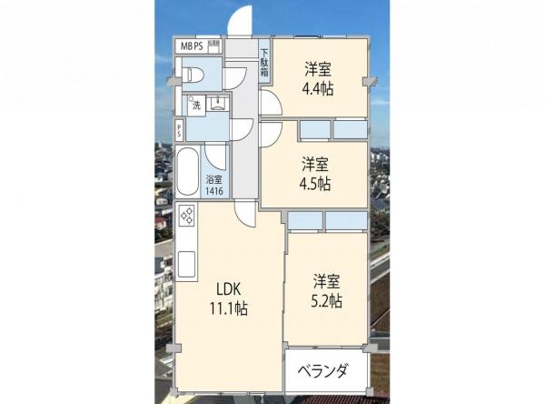 中古マンション 所沢市大字北秋津 西武池袋線所沢駅 1,699万円