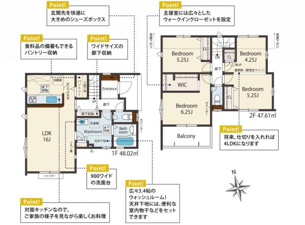 新築戸建 所沢市上新井２丁目 西武池袋線西所沢駅 4,480万円