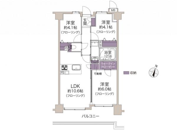 中古マンション 所沢市東所沢１丁目 JR武蔵野線東所沢駅 2,480万円