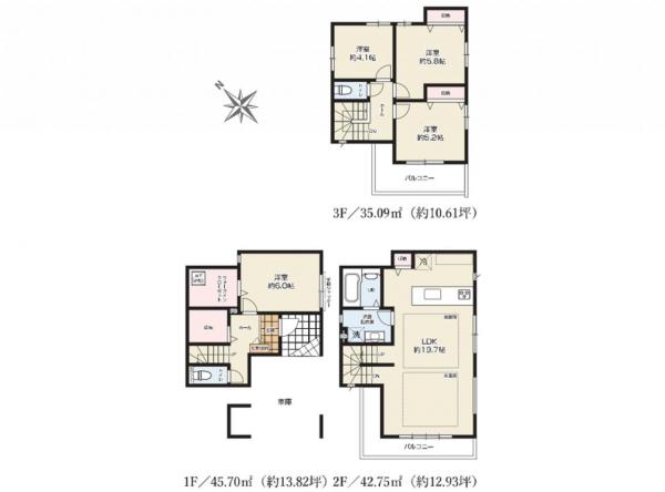 新築戸建 所沢市緑町４丁目 西武新宿線新所沢駅 5,299万円