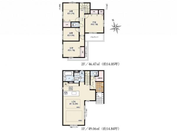 新築戸建 所沢市緑町３丁目 西武新宿線新所沢駅 5,499万円