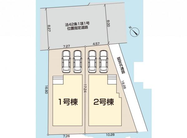 所沢市山口第6　新築分譲住宅全2棟 区画図 