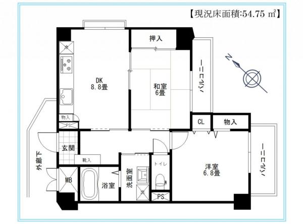 ◆当社売主物件◆キャッスルマンション入間高倉 間取り図 