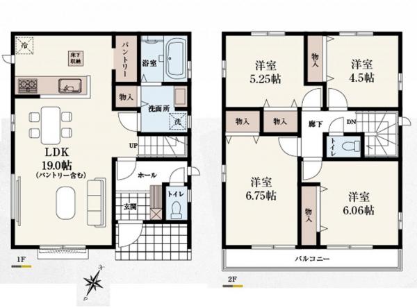 新築戸建 所沢市東所沢３丁目 JR武蔵野線東所沢駅 4,190万円