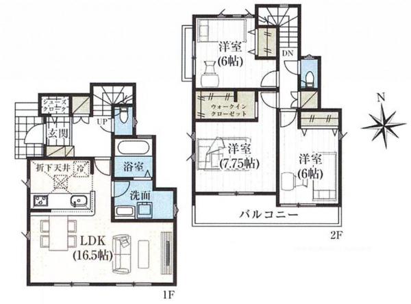新築戸建 所沢市大字久米 西武池袋線所沢駅 4,580万円