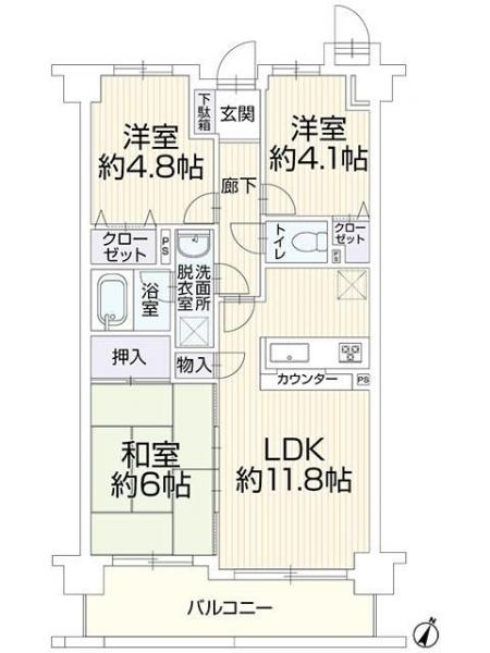 中古マンション 所沢市東所沢１丁目 JR武蔵野線東所沢駅 2,799万円