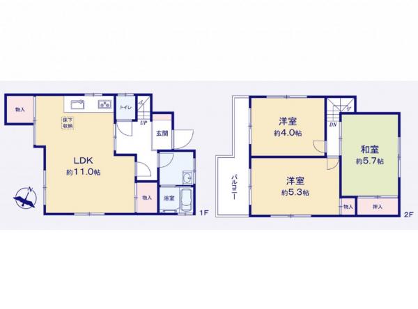 中古戸建 所沢市和ケ原２丁目 西武池袋線狭山ヶ丘駅 1,130万円