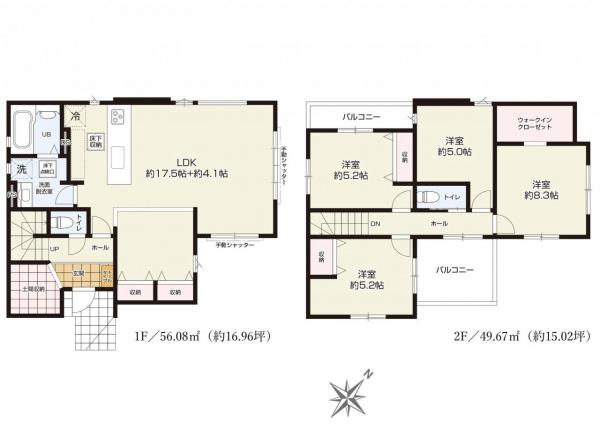 新築戸建 所沢市中富南３丁目 西武新宿線航空公園駅 4,399万円