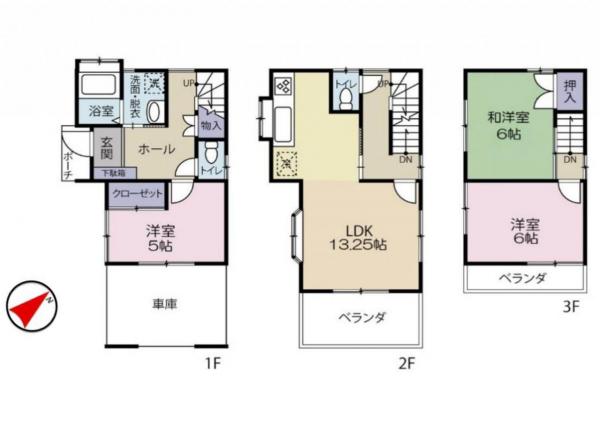 所沢市久米　中古戸建 間取り図 