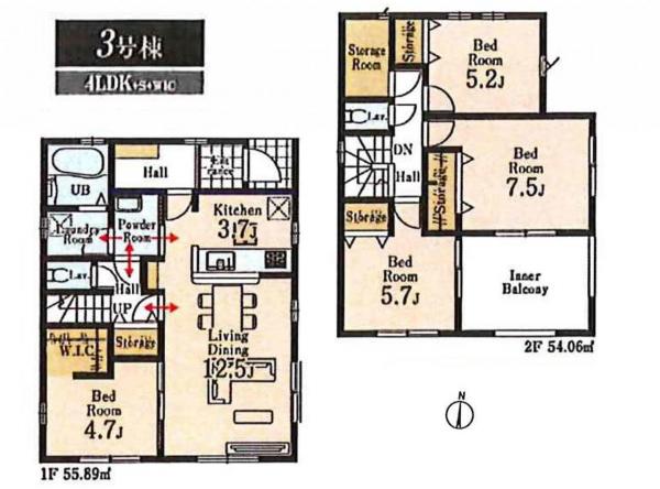 新築戸建 所沢市大字上安松 JR武蔵野線新秋津駅 5,280万円
