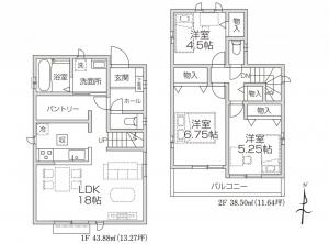 新築戸建 所沢市中新井４丁目37-3 西武新宿線新所沢駅 30900000