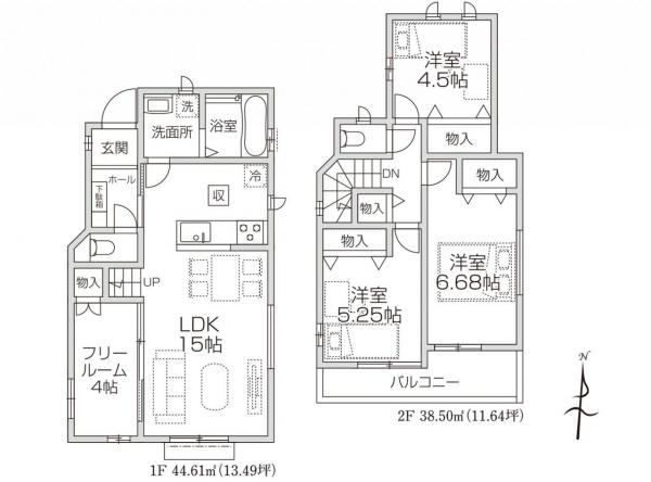 新築戸建 所沢市中新井４丁目 西武新宿線新所沢駅 3,390万円