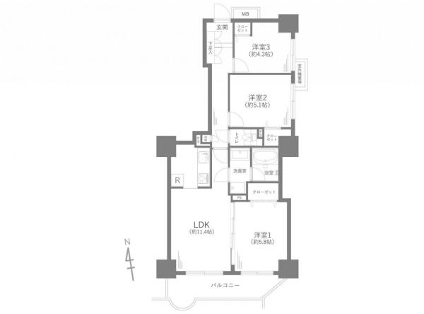 中古マンション 所沢市寿町 西武池袋線所沢駅 5,190万円