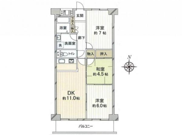 中古マンション 所沢市若松町 西武新宿線航空公園駅 1,280万円