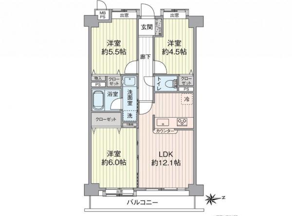 中古マンション 所沢市西所沢１丁目 西武池袋線西所沢駅 3,480万円
