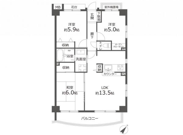 中古マンション 所沢市東所沢和田２丁目 JR武蔵野線東所沢駅 2,980万円