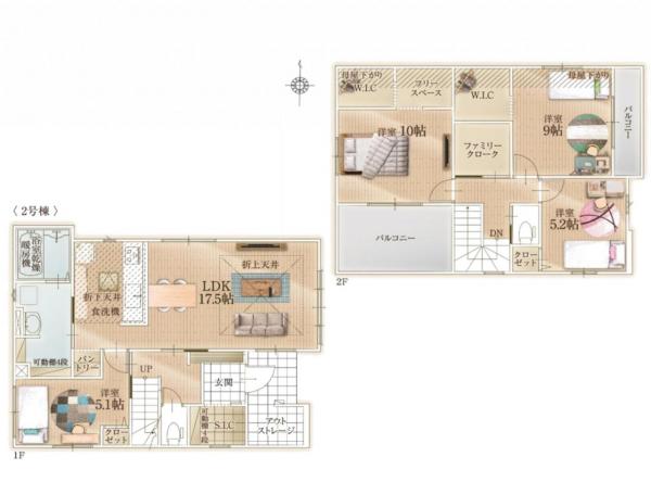 新築戸建 所沢市大字上安松 JR武蔵野線新秋津駅 6,199万円