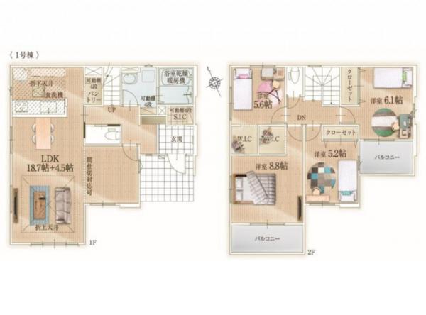 新築戸建 所沢市西狭山ケ丘１丁目 西武池袋線狭山ヶ丘駅 5,199万円