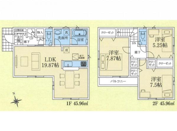 新築戸建 所沢市東狭山ケ丘１丁目 西武池袋線狭山ヶ丘駅 3,490万円
