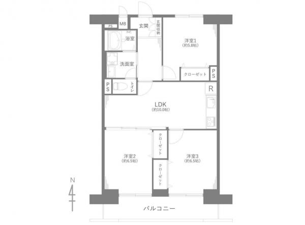 中古マンション 所沢市中新井３丁目 西武新宿線新所沢駅 1,780万円