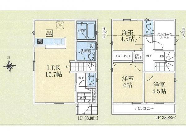 新築戸建 所沢市所沢新町 西武新宿線新所沢駅 3,290万円
