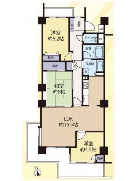 中古マンション 埼玉県所沢市大字北秋津96−1 西武池袋線所沢駅 2180万円
