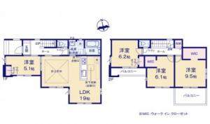 新築戸建 水戸市姫子２丁目175-6 JR常磐線（取手〜いわき）赤塚駅 25990000