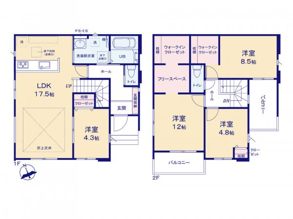 新築戸建 水戸市東台２丁目 JR常磐線（取手〜いわき）水戸駅 3,398万円
