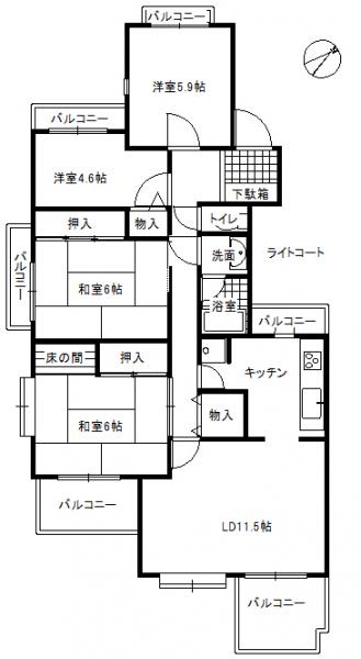 佐鳴湖パークタウン３号棟 間取り図 