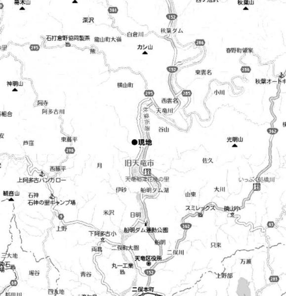 浜松市天竜区月 現地案内図 