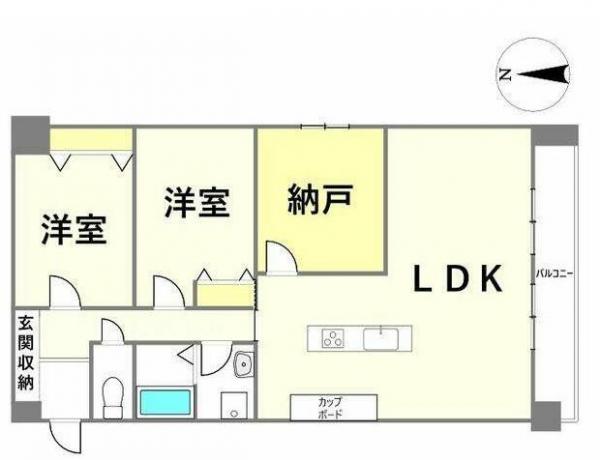 丸美ロイヤル道徳2階 間取り図 