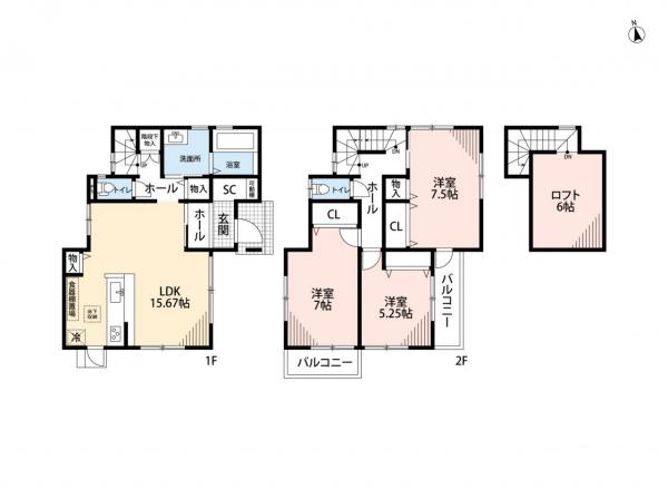 島田市旭2 間取り図 