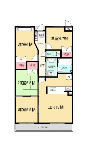 モンレーブ焼津 間取り図 