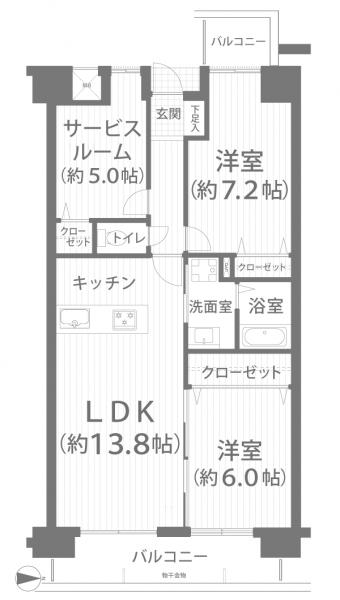 クリーンピア大元 間取り図 