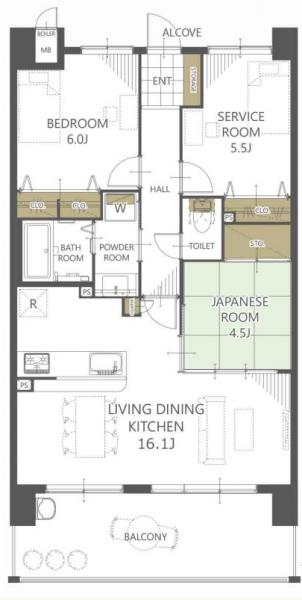 アルファステイツ国富2 間取り図 