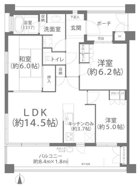 パークホームズ学南町 間取り図 