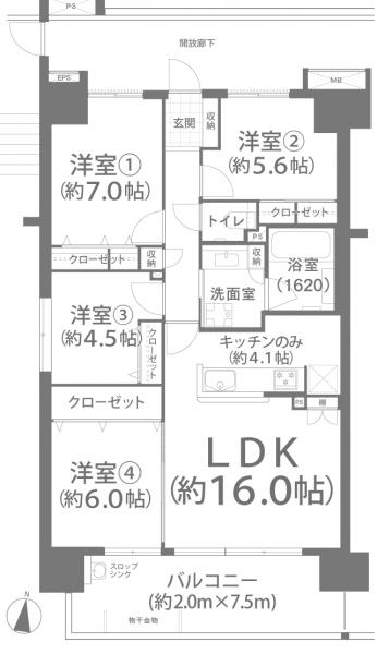 ポレスター西古松 間取り図 