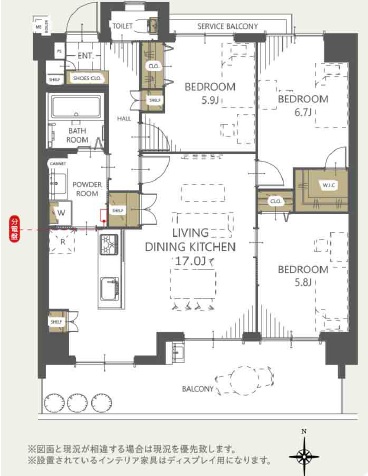 ダイヤモンドフォーラム大供 間取り図 