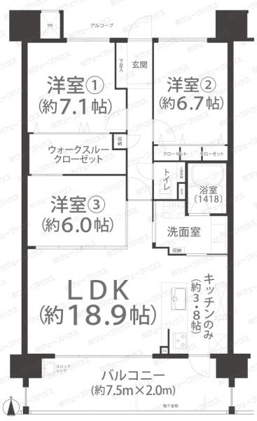 アルファステイツ岡山上中野 間取り図 
