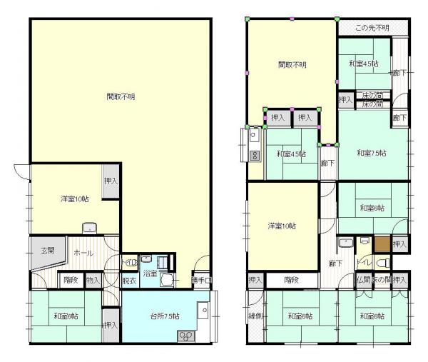 唐津市桜町　戸建 間取り図 