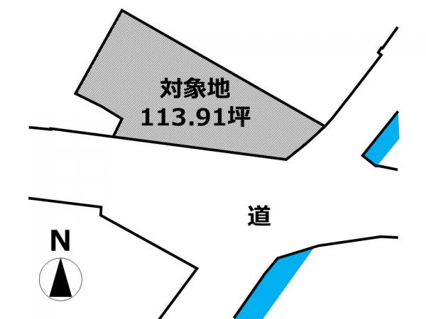 江北町山口　古家付き土地 区画図 