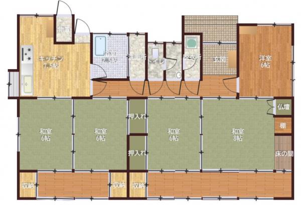 白石町大字戸ケ里　戸建 間取り図 