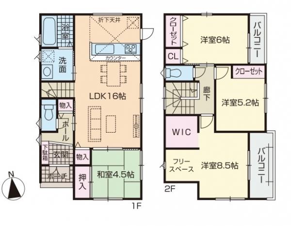 新築戸建 福津市福間南３丁目 JR鹿児島本線福間駅 3,499万円