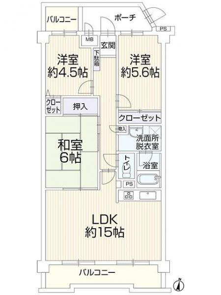 中古マンション 福岡市東区和白丘1丁目 JR鹿児島本線福工大前駅 2099万円