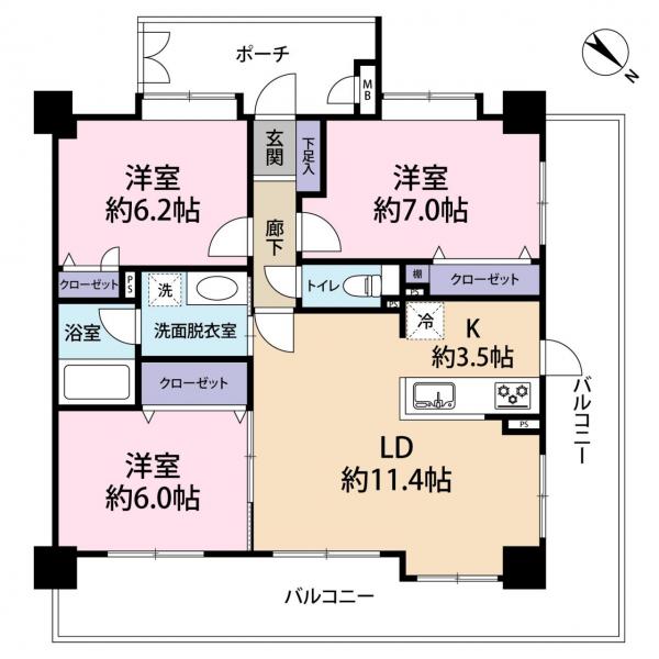 中古マンション 福岡市博多区三筑1丁目 JR鹿児島本線笹原駅 3390万円